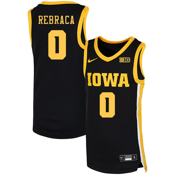 Men #0 Filip Rebraca Iowa Hawkeyes College Basketball Jerseys Sale-Black